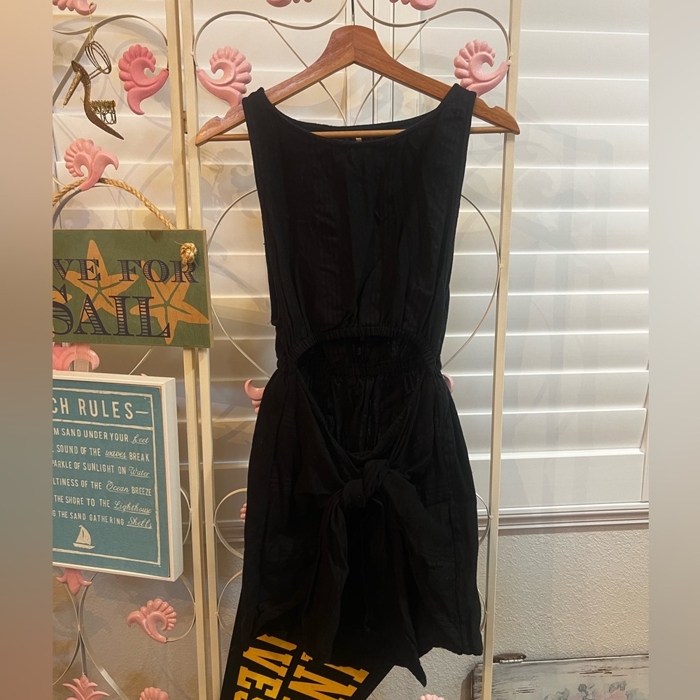 Free People Black Sheath Mini Dress